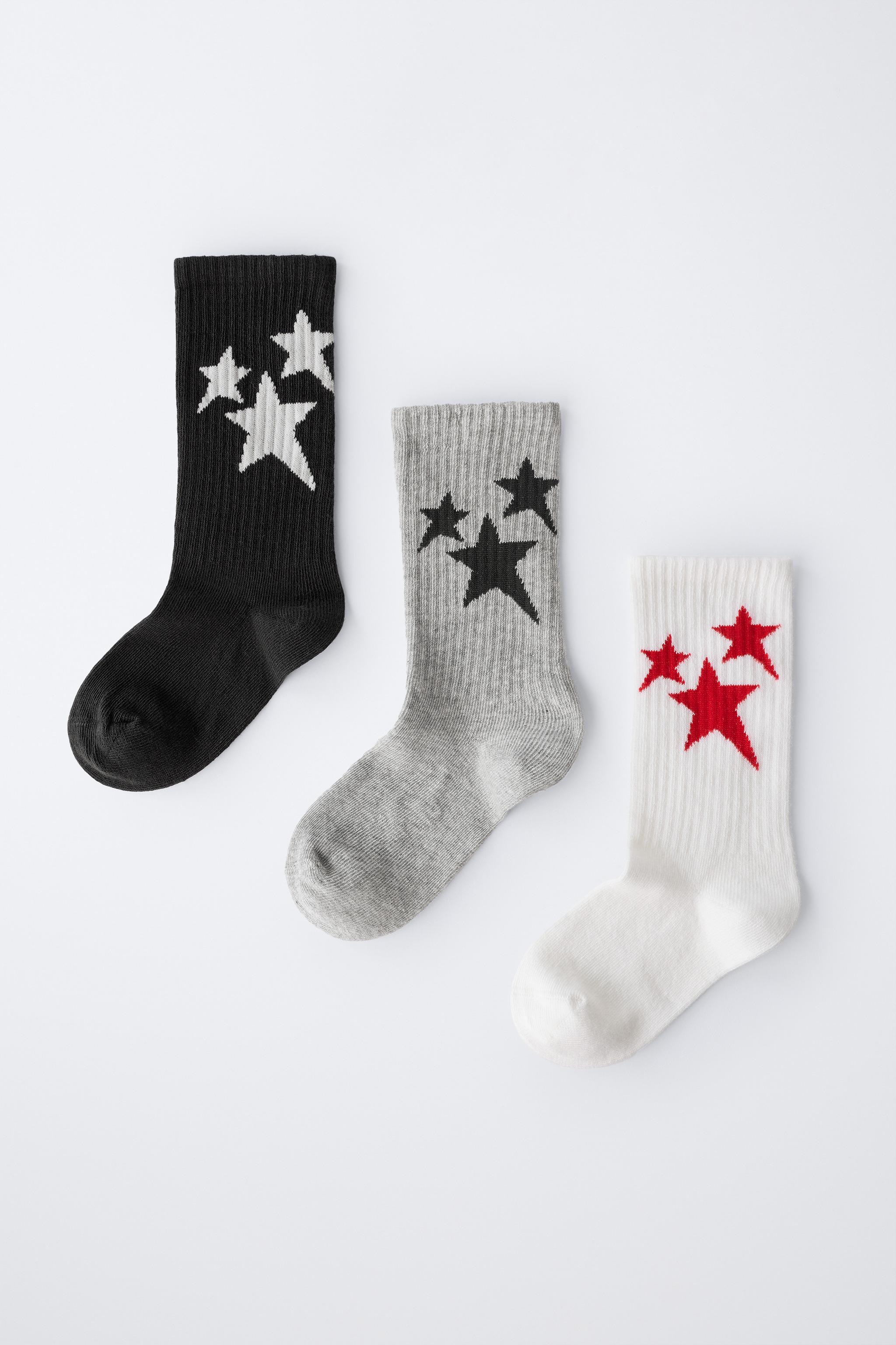 THREE-PACK OF STAR MID-CALF SOCKS